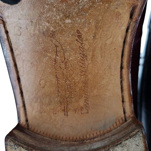 Vintage Mauri Exotic Alligator Burgundy Gray Dress Shoes Mens 13M Derby Oxfords - Picture 5 of 11